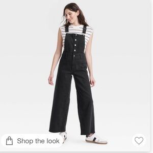 Black denim sailor overalls